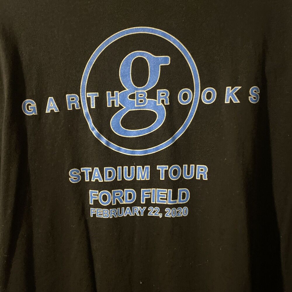Garth Brooks‎ Men's Stadium Tour T Shirt 2020 Ford Field Michigan Large